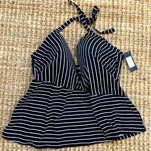 NWT Rachel Roy Striped Tankini Swim Top size 3x